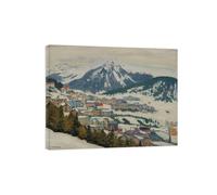 SDYSKKUG Albert Marquet Célèbre Tableau. Impression sur Toile. Montagne enneigée. Reproductions Affiche pour Salon Chambre Décoration 100x80cm Cadre Intérieur
