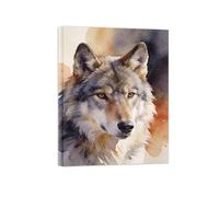 SDYSKKUG Aquarelle Animal Tableau Décoration Murale Salon. Loup. Moderne Impressions sur Toile. Minimaliste Chambre Ferme 105x80cm Cadre Intérieur