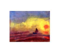 SDYSKKUG Emil Nolde Célèbre Tableau Impression sur Toile. Marins et soleil couchant. Affiche Décoration Salon Bureau. Reproductions 65x50cm Sans Cadre