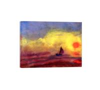 SDYSKKUG Emil Nolde Célèbre Tableau Impression sur Toile. Marins et soleil couchant. Affiche Décoration Salon Bureau. Reproductions 40x30cm Cadre Intérieur