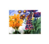 SDYSKKUG Emil Nolde Impression sur Toile. Célèbre Peinture Reproduction. Fleurs d’orange-violette. D'art Mural Tableau Decoration Salon 50x40cm Sans Cadre