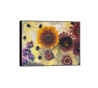 SDYSKKUG Emil Nolde Tableau. Impression sur Toile. Tournesols jaunes et rouges. Célèbre D'art Mural Affiche Décoration Salon. Reproductions 50x40cm Cadre Noir
