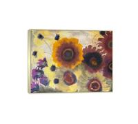 SDYSKKUG Emil Nolde Tableau. Impression sur Toile. Tournesols jaunes et rouges. Célèbre D'art Mural Affiche Décoration Salon. Reproductions 90x70cm Cadre Argenté