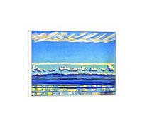 SDYSKKUG Ferdinand Hodler Tableau Impression sur Toile. Lac Léman 5. Célèbre D'art Mural Affiche Décoration Salon. Reproductions 40x30cm Cadre Blanc