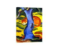 SDYSKKUG Franz Marc Tableau. Chat. Abstrait Impression sur Toile. Moderne Cadre Intérieur Affiche Mural Décoration Salon Chambre Maison 70x50cm