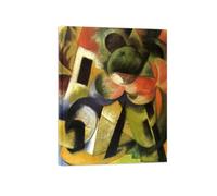 SDYSKKUG Franz Marc Tableau. Petite composition 2. Abstrait Impression sur Toile. Moderne Cadre Intérieur Affiche Mural Décoration Salon Chambre Maison 40x30cm