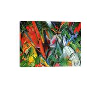SDYSKKUG Franz Marc Tableau. Pluie. Abstrait Impression sur Toile. Moderne Cadre Intérieur Affiche Mural Décoration Salon Chambre Maison 80x60cm