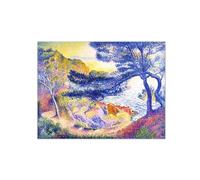 SDYSKKUG Henri-Edmond Cross Célèbre Tableau. Impression sur Toile. Cape Layet Provence. D'art Peinture Reproductions Affiche Décoration Salon 80x60cm Sans Cadre