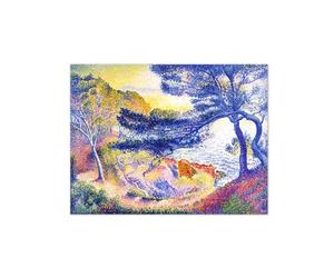 SDYSKKUG Henri-Edmond Cross Célèbre Tableau. Impression sur Toile. Cape Layet Provence. D'art Peinture Reproductions Affiche Décoration Salon 80x60cm Sans Cadre