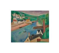 SDYSKKUG Henri Hayden Tableau Impression sur Toile. Célèbre D'art Mural Affiche Décoration Salon. Paysage avec rivière. Reproductions 95x80cm Sans Cadre