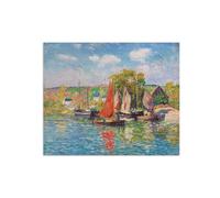 SDYSKKUG Henry Moret Tableau Impression sur Toile. Célèbre Peinture. Quai. Moderne Affiche Décoration Salon. Reproductions 85x70cm Sans Cadre