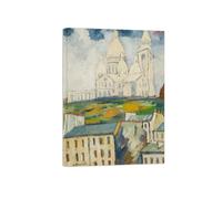 SDYSKKUG Impression sur Toile. Élisée Maclet Célèbre Tableau. Eglise de Montmartre 2. D'art Affiche Décoration Chambre. Reproductions 85x60cm Cadre Intérieur