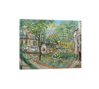 SDYSKKUG Impression sur Toile. Élisée Maclet Célèbre Tableau. Jardin de Montmartre. D'art Affiche Décoration Chambre. Reproductions 60x50cm Cadre Intérieur