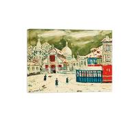 SDYSKKUG Impression sur Toile. Élisée Maclet Célèbre Tableau. L’église de Montmartre. D'art Affiche Décoration Chambre. Reproductions 40x30cm Cadre Intérieur