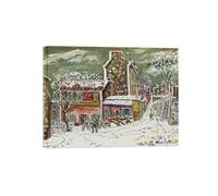 SDYSKKUG Impression sur Toile. Élisée Maclet Célèbre Tableau. Lapin agile Montmartre. D'art Affiche Décoration Chambre. Reproductions 50x40cm Cadre Intérieur