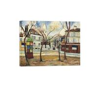 SDYSKKUG Impression sur Toile. Élisée Maclet Célèbre Tableau. Lieu Montmartre. D'art Affiche Décoration Chambre. Reproductions 50x40cm Cadre Intérieur