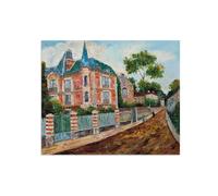 SDYSKKUG Impression sur Toile. Élisée Maclet Célèbre Tableau. Maison Montmartre 3. D'art Affiche Décoration Chambre. Reproductions 85x70cm Sans Cadre