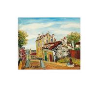 SDYSKKUG Impression sur Toile. Élisée Maclet Célèbre Tableau. Maison Montmartre. D'art Affiche Décoration Chambre. Reproductions 95x80cm Sans Cadre