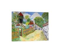 SDYSKKUG Impression sur Toile. Élisée Maclet Célèbre Tableau. Montmartre 2. D'art Affiche Décoration Chambre. Reproductions 48x40cm Cadre Intérieur