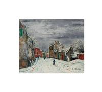 SDYSKKUG Impression sur Toile. Élisée Maclet Célèbre Tableau. Montmartre en hiver. D'art Affiche Décoration Chambre. Reproductions 60x50cm Sans Cadre