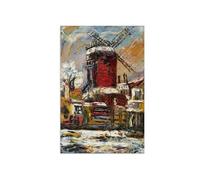 SDYSKKUG Impression sur Toile. Élisée Maclet Célèbre Tableau. Moulin vent Montmartre. D'art Affiche Décoration Chambre. Reproductions 120x80cm Sans Cadre