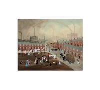 SDYSKKUG Impression sur Toile. Helen Bradley Célèbre Tableau. Pluie en avril. D'art Mural Affiche Décoration Chambre. Reproductions 63x50cm Sans Cadre