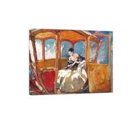 SDYSKKUG Jean-Gabriel Domergue Célèbre Tableau Impression sur Toile. Princesse en calèche. Décoration pour salon. Reproductions 100x80cm Cadre Intérieur