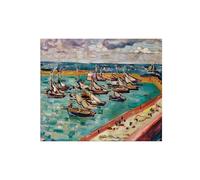 SDYSKKUG Louis Valtat Tableau Impression sur Toile. Célèbre D'art Mural Affiche Décoration Salon. Port en Bessin. Reproductions 72x60cm Sans Cadre