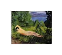 SDYSKKUG Moise Kisling Tableau. Impression sur Toile. Homme allongé dans feuillage. Célèbre D'art Mural Affiche Décoration Salon. Reproductions 85x70cm Sans Cadre