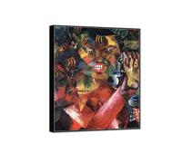 SDYSKKUG Otto Dix Tableau. Mon ami. Célèbre Impression sur Toile. Affiche Mural Décoration Salon Chambre Maison 48x40cm Cadre Noir
