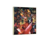 SDYSKKUG Otto Dix Tableau. Mon ami. Célèbre Impression sur Toile. Affiche Mural Décoration Salon Chambre 60x50cm Cadre Argenté Champagne