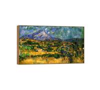 SDYSKKUG Paul Cézanne Impression sur Toile. Montagne Sainte-Victoire 3. Célèbre Peinture. D'art Mural Tableau Décoration Salon. Reproductions 120x70cm Cadre en Bois
