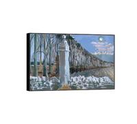 SDYSKKUG Paul Nash Impression sur Toile Décoration. Célèbre Peinture Reproduction. Pilier et Moon. Tableau Murale Salon Maison 45x30cm Cadre Noir