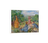 SDYSKKUG Pierre-Auguste Renoir Tableau. Célèbre Impression sur Toile. Jeunes filles jouant. Cadre Blanc Affiche Mural Décoration Salon Chambre 35x30cm