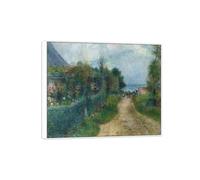 SDYSKKUG Pierre-Auguste Renoir Tableau. Célèbre Impression sur Toile. Route Wargemont. Cadre Blanc Affiche Mural Décoration Salon Chambre 95x80cm