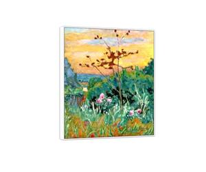 SDYSKKUG Pierre Bonnard Impression sur Toile. Célèbre D'art Mural Tableau Reproductions. Jardin Vernonnet. Affiche Décoration Salon 60x50cm Cadre Blanc