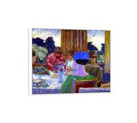 SDYSKKUG Pierre Bonnard Impression sur Toile. Célèbre Peinture Reproduction. C’est l’heure du thé. D'art Mural Tableau Decoration Salon 35x30cm Cadre Blanc