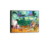 SDYSKKUG Pierre Bonnard Tableau Impression sur Toile. Célèbre Peinture. Symphonie pastorale. Moderne Affiche Décoration Salon. Reproductions 38x30cm Cadre Noir