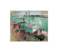 SDYSKKUG Raoul Dufy Célèbre Tableau Impression sur Toile. Port du La Havre 2. Affiche Décoration Murale Salon Bureau. Reproductions 100x80cm Sans Cadre