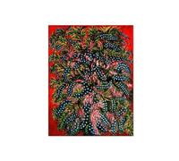 SDYSKKUG Séraphine Louis Tableau Impressions sur Toile. Reproduction Peinture Murale Célèbre. Grappes et feuilles roses. D'art Affiche Décoration Salon 50x40cm Sans Cadre