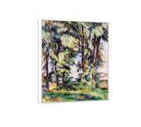 SDYSKKUG Tableau Décoration Murale Salon Grand arbre Paul Cezanne 85x70cm Cadre Blanc