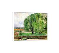 SDYSKKUG Tableau Décoration Murale Salon Paysage 2 Paul Cezanne 48x40cm Cadre Blanc