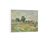 SDYSKKUG Tableau Décoration Murale Salon Paysage Paul Cezanne 60x50cm Cadre Blanc