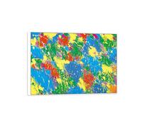 SDYSKKUG Walasse Ting Impression sur Toile. Belle journée. Célèbre Peinture. D'art Mural Tableau Décoration Salon. Reproductions 55x40cm Cadre Blanc