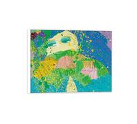 SDYSKKUG Walasse Ting Impression sur Toile. ressort dans mes yeux. Célèbre Peinture. D'art Mural Tableau Décoration Salon. Reproductions 90x70cm Cadre Blanc