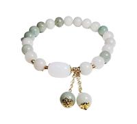 SDyudDS Bracelets, White Agate Wealth Bracelet Crystal Amulet Lucky Ward Off Evil Spirits Talisman for Prosperity Money Good Luck,Red(White)