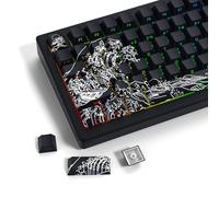 SDYZ XVX Lot de 131 Touches Brillantes en PBT à Double tir, 60, 65, 75, 100%, Impression latérale, 131 Touches, Touches colorées de Kanagawa pour claviers mécaniques