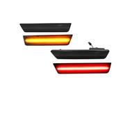 SDZSDAS Clignotants Latéraux Pour Dodge Pour Challenger 2008-2014 Feux Position Latéraux À Lentille LED Double Rangée Réflecteurs Avant Et Arrière Clignotants(4xFront Rearr Smoked)