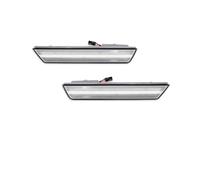 SDZSDAS Clignotants Latéraux Pour Dodge Pour Challenger 2008-2014 Feux Position Latéraux À Lentille LED Double Rangée Réflecteurs Avant Et Arrière Clignotants(2xRear Red Clear)