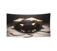 Se blottir dans un livre, bannière Chongke Cat Party Drapeaux, décoration extérieure et intérieure, durable et résistante aux UV, parfaite pour un anniversaire, Halloween, et plus encore